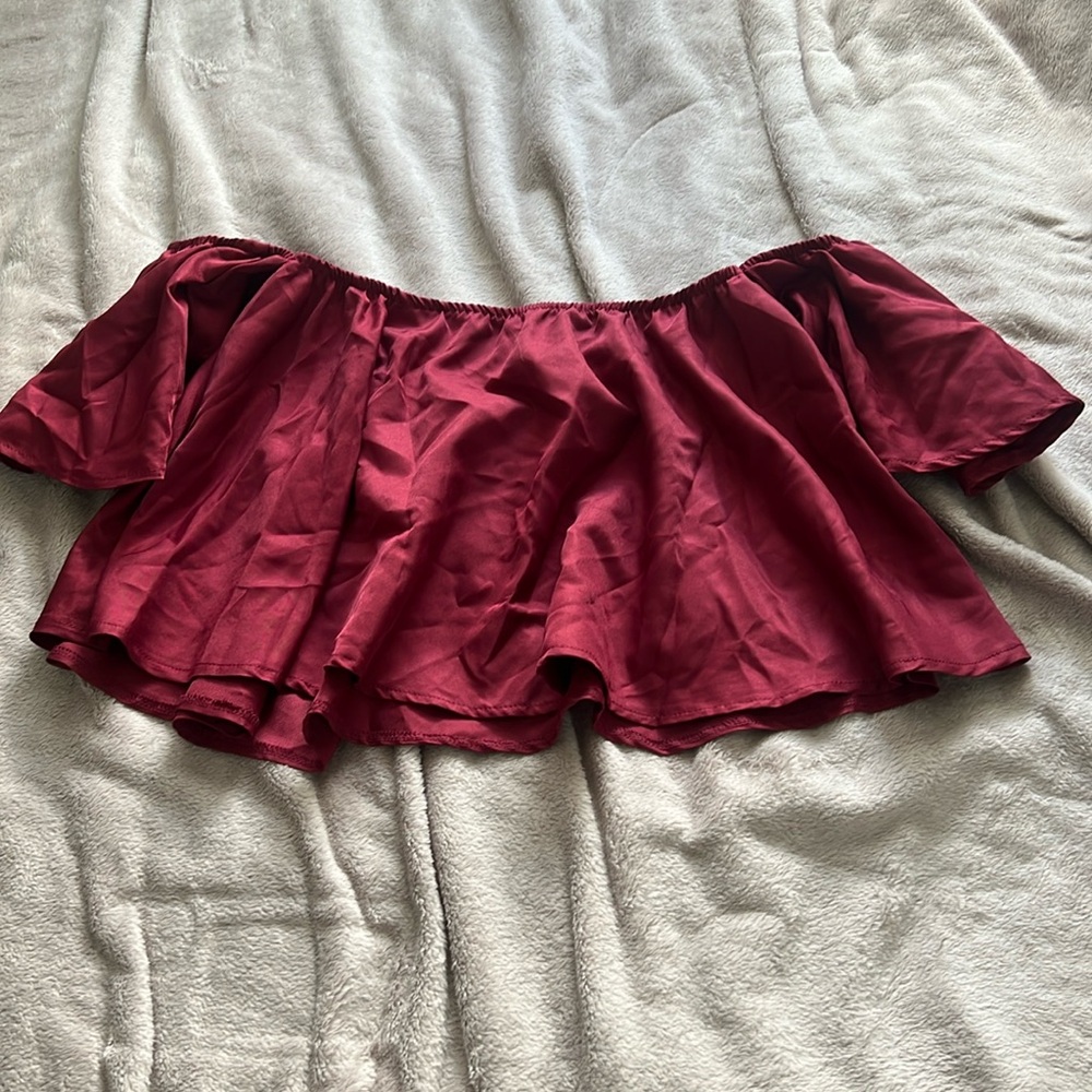 Satin Off the Shoulder Top